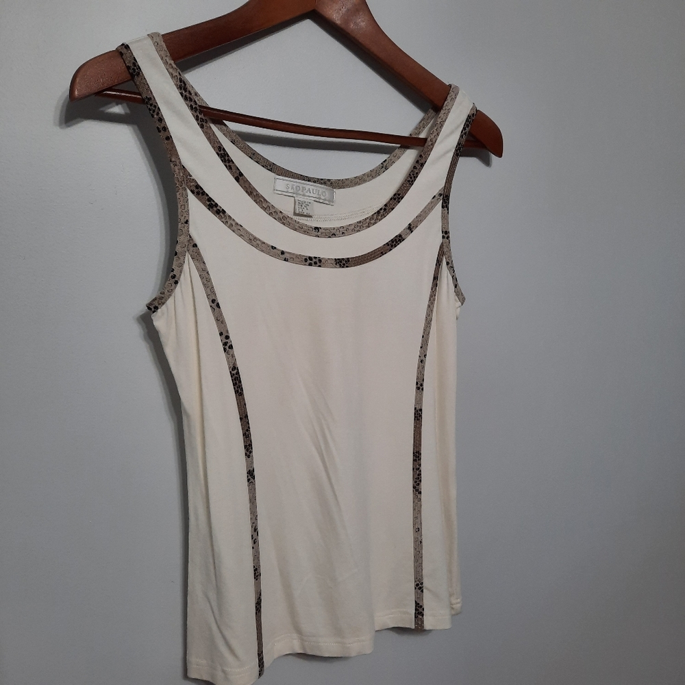São Paulo Ivory and Reptile Print Cami